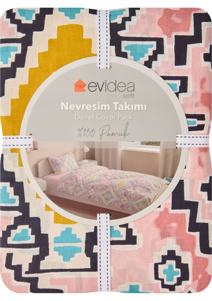 Soft Acus Tek Kişilik Nevresim Takımı - Renkli