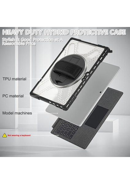 Microsoft Surface Pro 4/5/6/7 Için Tpu + Pc Kılıfı (Yurt Dışından)