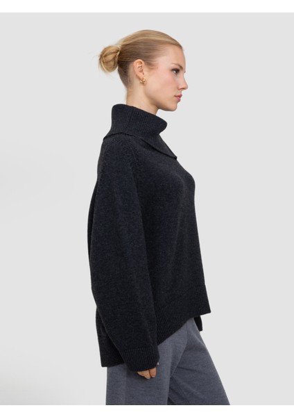 Kaşmir ve Yün Karışımlı Şal Yaka Kazak KZK8216ANTRASIT fiyatları