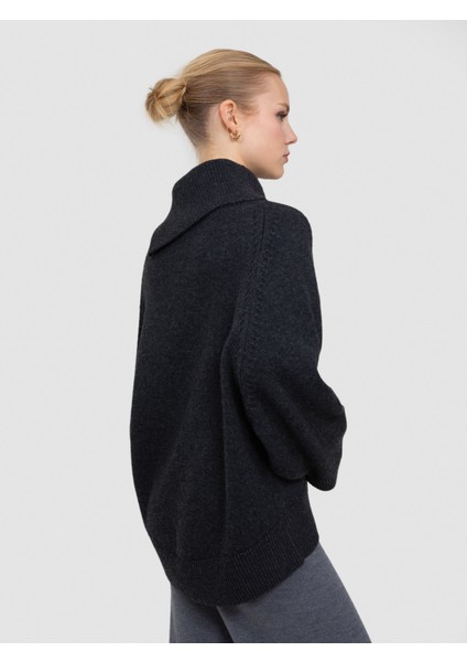 Kaşmir ve Yün Karışımlı Şal Yaka Kazak KZK8216ANTRASIT modelleri