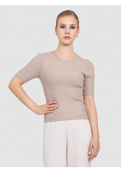 Fitilli Bisiklet Yaka Streç Kazak KZK8628BEJ fiyatları