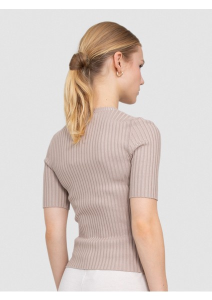 Fitilli Bisiklet Yaka Streç Kazak KZK8628BEJ modelleri