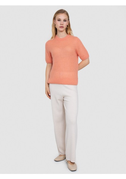 Yarı Transparan Bisiklet Yaka Kazak KZK8524SOMON