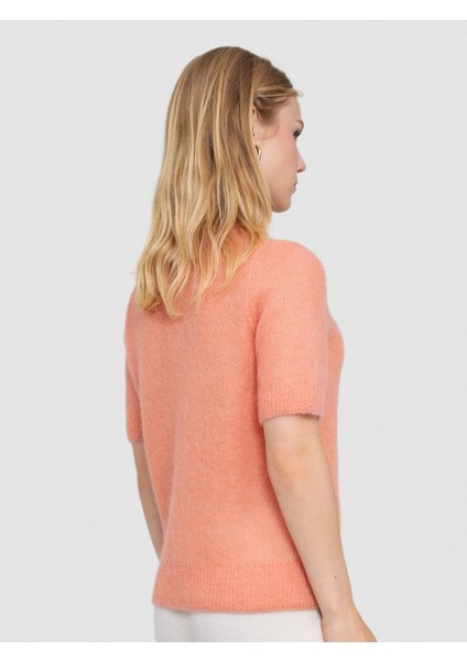 Yarı Transparan Bisiklet Yaka Kazak KZK8524SOMON modelleri