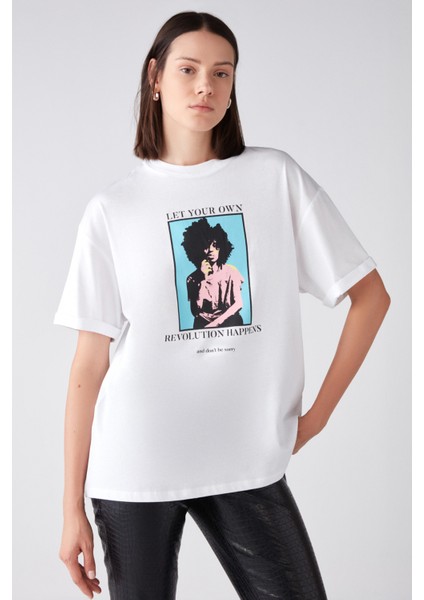 Melvılle Oversize Beyaz T-Shirt