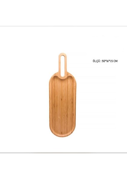 Bambu Sunum Tabağı Kulplu Sunumluk 50X16 cm fiyatları