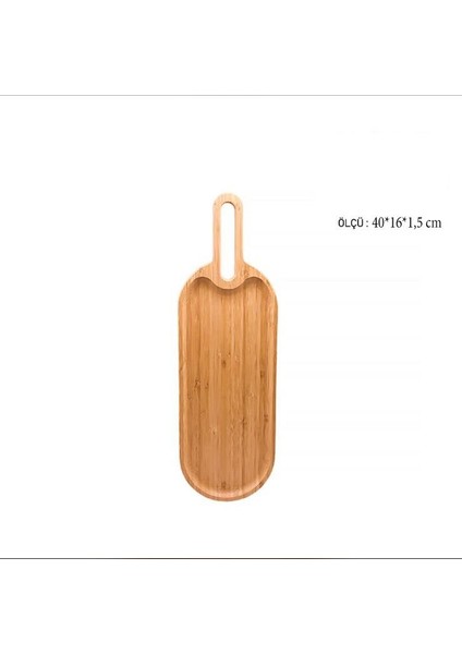 Bambu Sunum Tabağı Kulplu Sunumluk 40X16 cm fiyatları