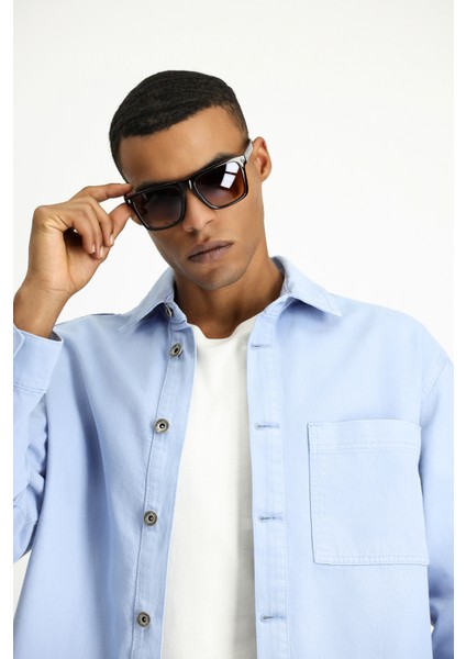 Uzun Kol Regular Fit Pamuk Denim Gömlek modelleri