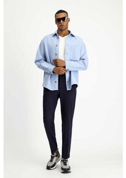 Uzun Kol Regular Fit Pamuk Denim Gömlek fırsatları