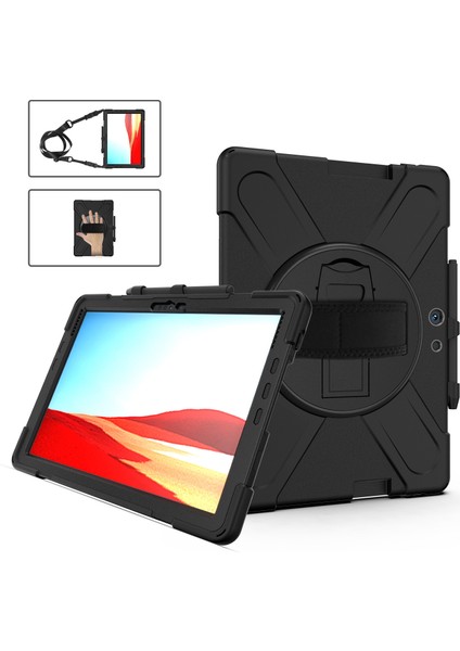 Microsoft Surface Pro x / Pro x 2021 Için Darbeye Dayanıklı Silikon + Pc Kılıfı (Yurt Dışından)