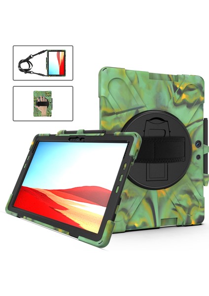 Microsoft Surface Pro x / Pro x 2021 Için Darbeye Dayanıklı Silikon + Pc Kılıfı (Yurt Dışından)