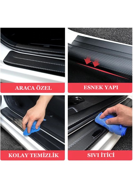 Matte Black Alfa Romeo Brera Karbon Kapı Eşiği Sticker