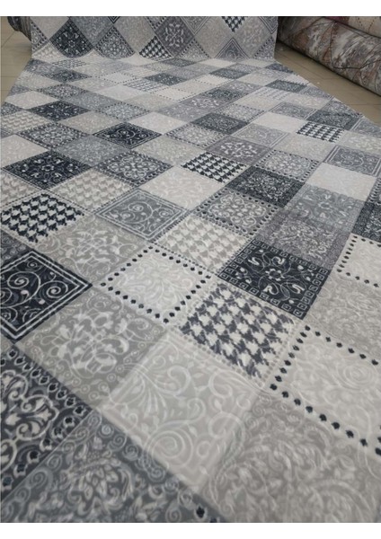 Turan Mefruşat Dinarsu Lastikli Halı Örtüsü Dicle Koyu Gri 200X300