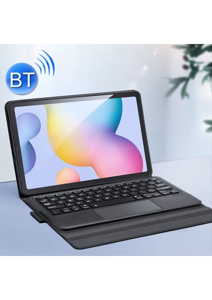 Galaxy Tab S6 Lite Için Ayrılabilir Bluetooth Klavye Ultra Ince Deri Kılıf Siyah (Yurt Dışından)