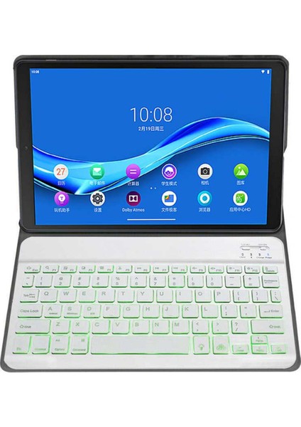 Lenovo Smart Tab M10 Hpd Plus TB-X606F 10.3 Inç Için Bluetooth Klavye Kılıfı Altın (Yurt Dışından)