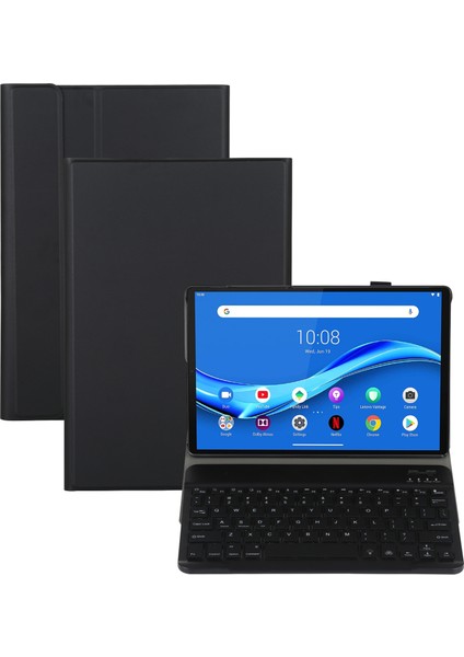 ZH Store Bluetooth Klavye Ultra Ince Deri Kılıf Lenovo M10 Plus 10.3 Inç X606F Siyah (Yurt Dışından)