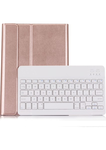 Samsung Galaxy Tab S7 T870/T875 Klavye Deri Kılıf Için Altın Gül (Yurt Dışından)