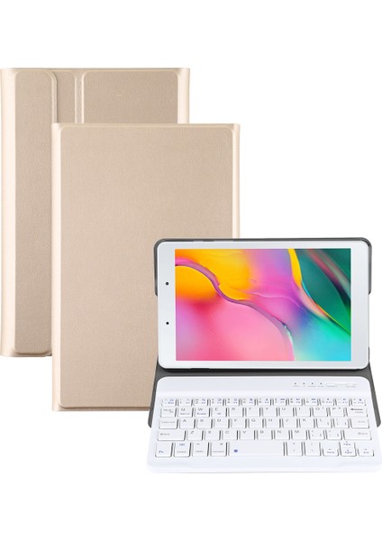 Galaxy Tab A 8.0 2019 P200/P205 Için Manyetik Bluetooth Klavye Pu Kılıf Altın (Yurt Dışından)