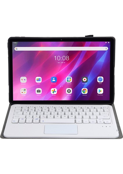 Lenovo Qitian K10 TB-X6C6X Için Bluetooth Klavye Koruyucu Deri Kılıf Altın (Yurt Dışından)