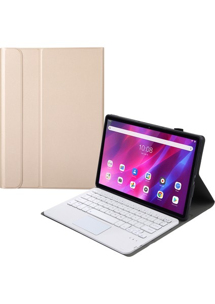 Lenovo Qitian K10 TB-X6C6X Için Bluetooth Klavye Koruyucu Deri Kılıf Altın (Yurt Dışından)