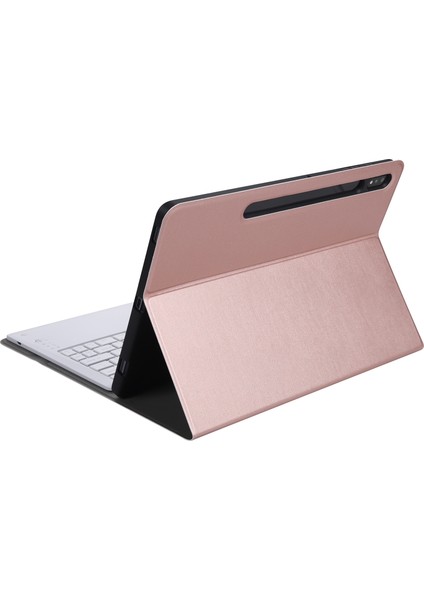 A970B Ayrılabilir Bluetooth Klavye Kılıfıgalaxy Tab S7 Fe T730/T736/S7+ T970/T975/T976 Altın Gül (Yurt Dışından) modelleri