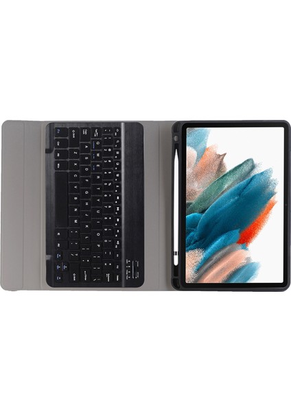 Samsung Galaxy Tab A8 10.5 2021 Için Klavye+Kılıf Siyah (Yurt Dışından)
