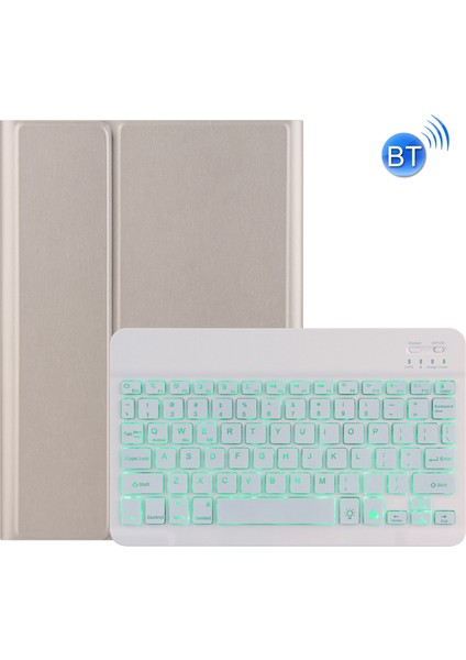 Lenovo Tab M10 TB-X505X Için M10S Bluetooth Klavye Koruyucu Deri Kılıf Altın (Yurt Dışından)