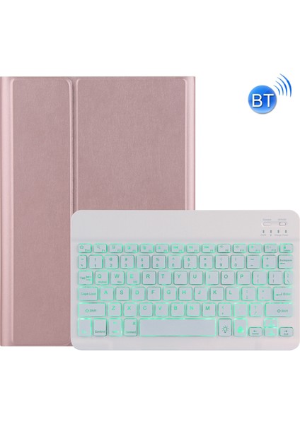 Lenovo Tab M10 TB-X505X Için M10S Bluetooth Klavye Koruyucu Deri Kılıf Altın Gül (Yurt Dışından)