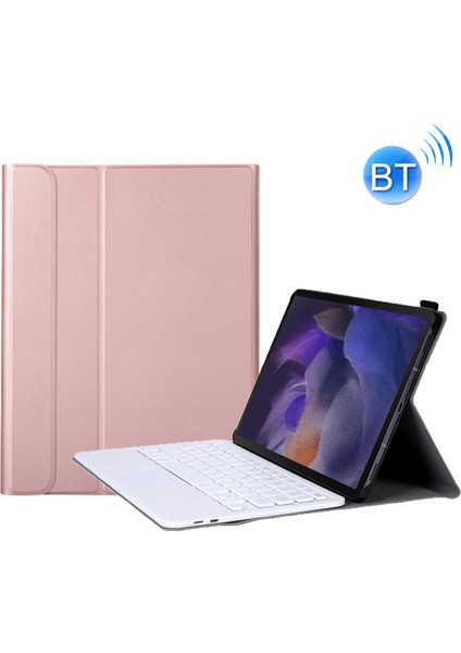 A08-A Bluetooth Klavye+Kılıf Samsung Galaxy Tab A8 Için Altın Gül (Yurt Dışından)