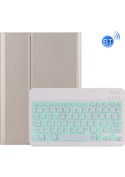 Lenovo Tab E10 Için Bluetooth Klavye Koruyucu Deri Kılıf Altın (Yurt Dışından)