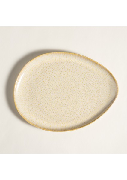 Fonte Stoneware Yemek Tabağı 31X24X3 cm Sarı
