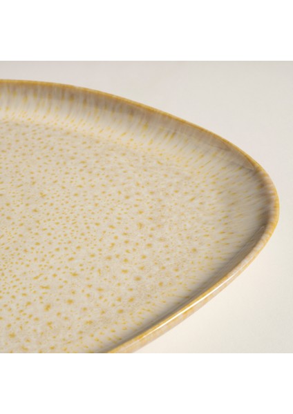 Fonte Stoneware Yemek Tabağı 31X24X3 cm Sarı