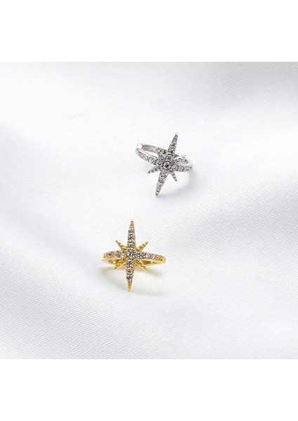 Pırıltı Yıldız Zirkon Kulak Klipsi Kadın Küpe (Gold) (Yurt Dışından) fiyatları