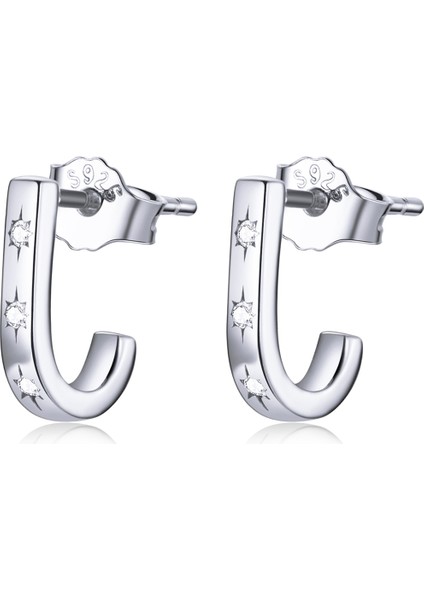 Yıldız Koltuk Değneği Kulak Çiviler Kadın Küpe (Silver) (Yurt Dışından)