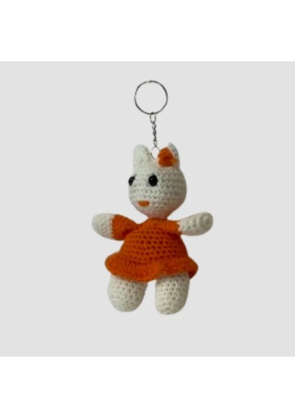 El Yapımı Amigurumi Sevimli Ayı Anahtarlık - Turuncu fiyatları