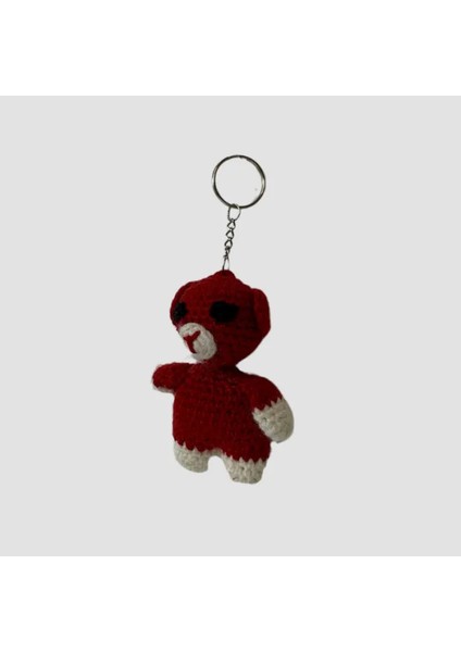 El Yapımı Amigurumi Sevimli Ayı Anahtarlık - Kırmızı modelleri