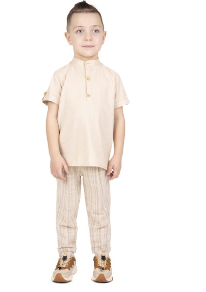 Erkek Çocuk Dik Yakalı Gömlek