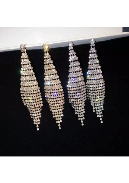 Süper Flaş Mas Kadınlar Için Iki Renkli Püskül Küpe (Silver Stud Earings) (Yurt Dışından) modelleri
