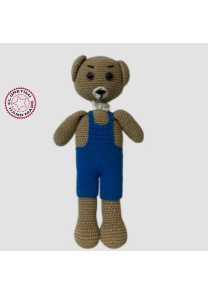 El Yapımı Amigurumi Bahçıvan Ayı - 30 cm