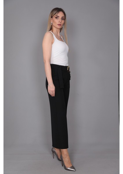 Tokalı Kemerli Pantolon-Siyah modelleri