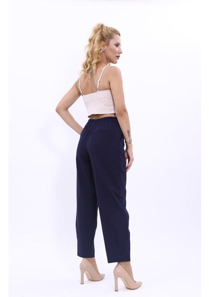 Paçası Pileli Pantolon-Lacivert modelleri