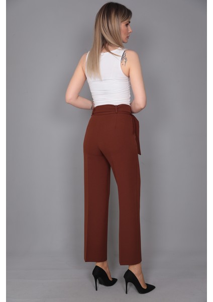 Tokalı Kemerli Pantolon-Kestane modelleri