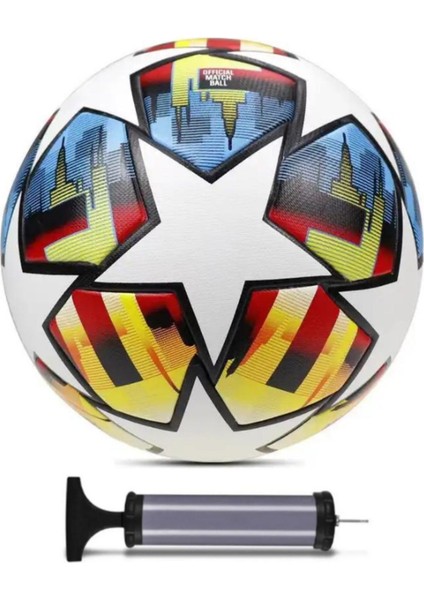 Şampiyonlar Ligi Tasarımı Futbol Topu, 5 Numara, Halı Saha Topu, Maç Topu + Pompa