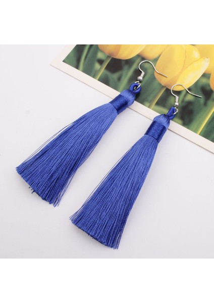 3 Pairs Kadın Boho Moda Uzun Püskül Küpe (Blue) (Yurt Dışından) fırsatları