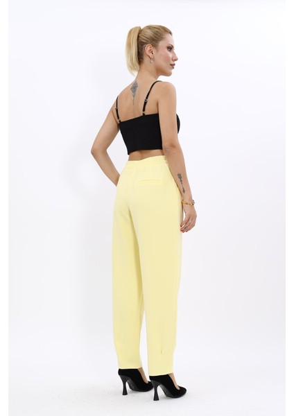 Paçası Pileli Pantolon-Sarı fırsatları