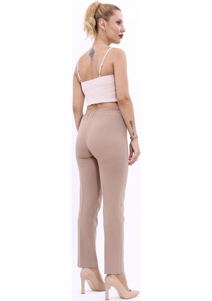 Lastikli Dar Paça Pantolon-Taş modelleri
