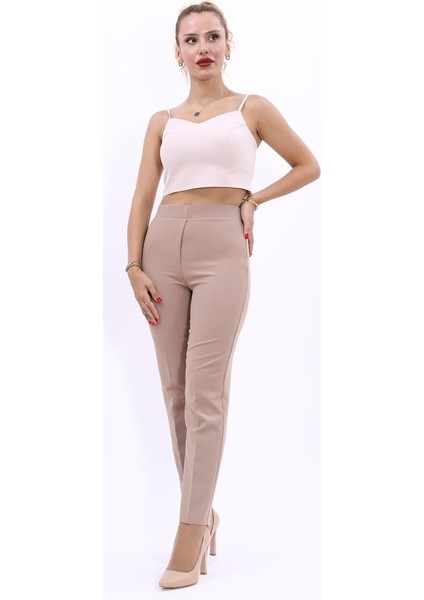 Lastikli Dar Paça Pantolon-Taş indirimleri