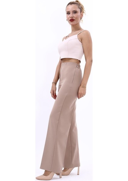 Bol Paça Pantolon -Taş