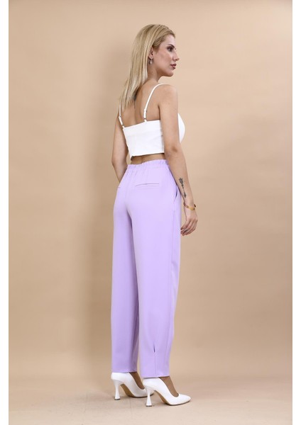 Pileli Paça Pantolon-Menekşe fırsatları