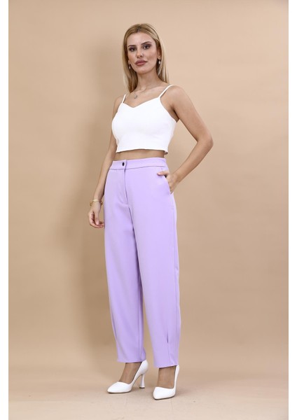 Pileli Paça Pantolon-Menekşe indirimleri